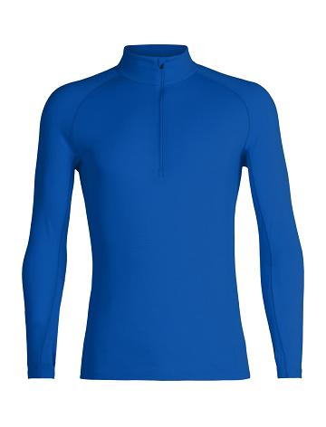 Base Layers Icebreaker BodyfitZone™ Merino 200 Zone Thermal Long Sleeve Half Zip Top Męskie Niebieskie | PL 1611JPQJ